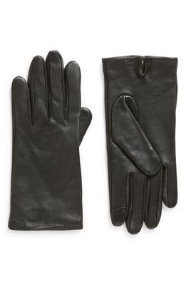 Cole Haan Silk Lined Leather Gloves in Black
