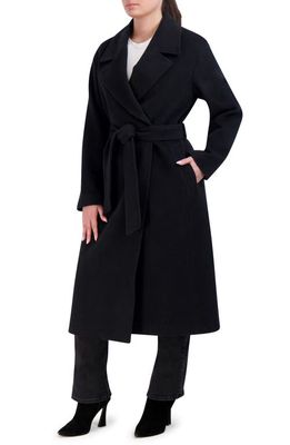 Cole Haan Slick Wool Blend Coat in Black