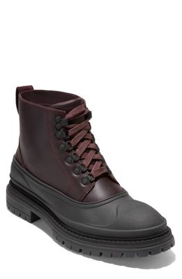 Cole Haan Stratton Waterproof Lug Sole Boot in Cherry Pinot Black