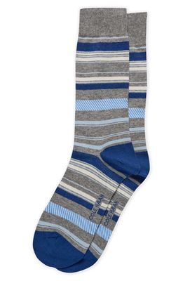 Cole Haan Stripe Dress Socks in Medium Grey Heather