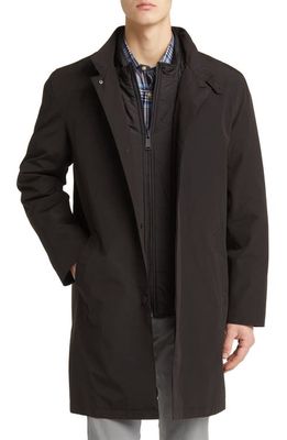 Cole Haan Topcoat with Removable Quilted Bib in Black