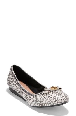 Cole Haan Tova Bow Ballet Flat in Black/Whit