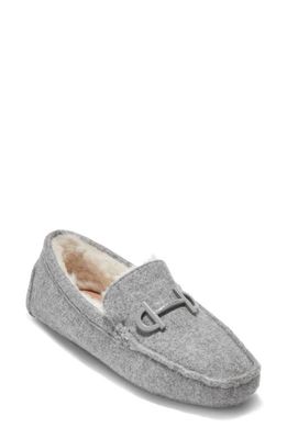Cole Haan Tully Faux-Fur Lined Driving Loafer in Grey Wool/