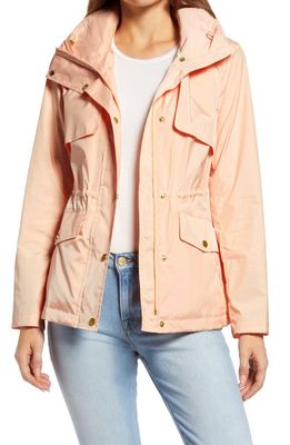Cole Haan Water Repellent Hooded Parka in Apricot