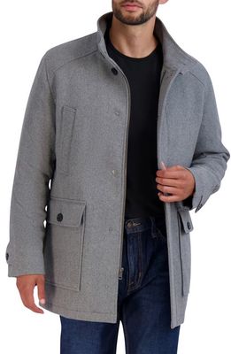 Cole Haan Wool Blend Twill Field Jacket in Light Grey