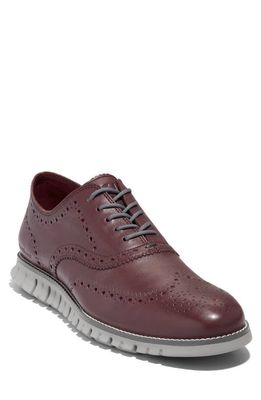 Cole Haan ZeroGrand Wingtip Derby in Pinot/Paloma/Syrah