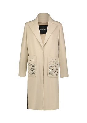 Colette Crystal-Embellished Wool Coat