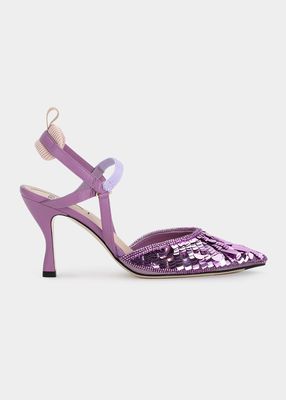 Colibri 85mm Sequin Slingback Pumps