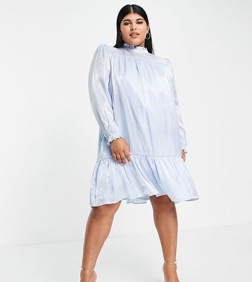 Collective the Label Curve exclusive babydoll puff sleeve mini dress in baby blue