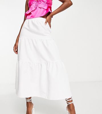 Collective the Label drop hem midi skirt in white - part of a set