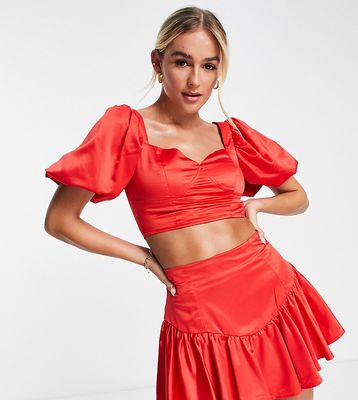 Collective the Label exclusive frill hem mini skirt in pillarbox red - part of a set