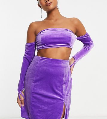 Collective the Label Petite exclusive split mini skirt in purple - part of a set