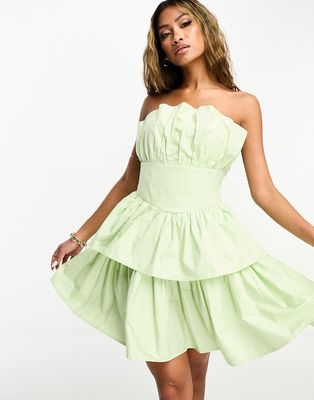 Collective the Label tiered mini dress in apple green