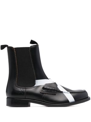 college 25mm stripe-detail leather Chelsea boots - Black