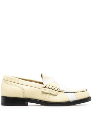 college cross-print penny-slot loafer - Yellow