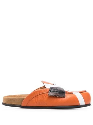 college penny-loafer slip-on mules - Orange