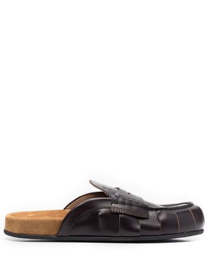 college slip-on leather penny sliders - Brown
