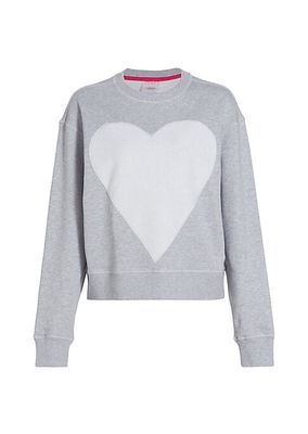 Collegiate Heart Cotton Pullover Sweatshirt