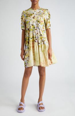 Collina Strada Arc Floral Short Sleeve Dress in Puzzle Flower