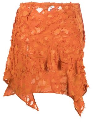 Collina Strada asymmetric textured mini skirt - Orange