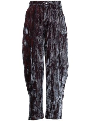 Collina Strada crushed velvet cargo trousers - Grey