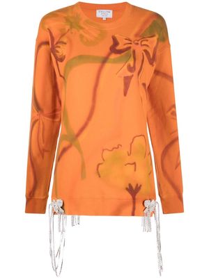 Collina Strada crystal-appliqué tie-dye sweatshirt - Orange