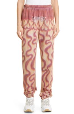 Collina Strada Embellished Cotton Joggers in Chocolate Raspberry
