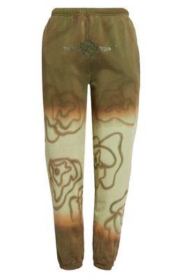 Collina Strada Embellished Cotton Joggers in Swamp Magic
