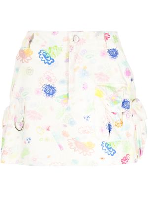 Collina Strada floral-print cotton miniskirt - Multicolour