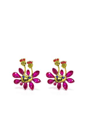 Collina Strada flower crystal-embellished earrings - Pink