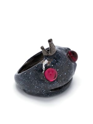 Collina Strada Frog Prince glitter-detail ring - Black