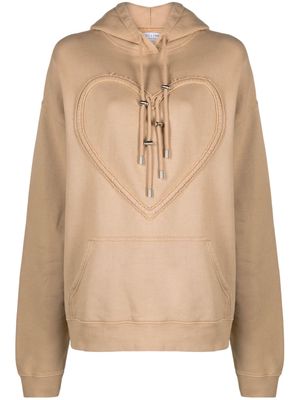 Collina Strada heart-motif cotton hoodie - Neutrals