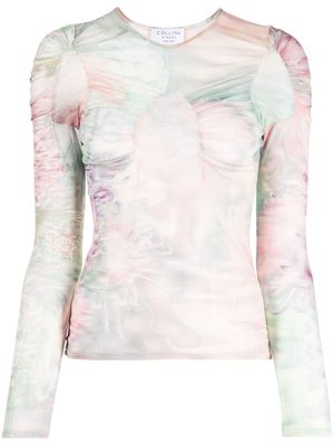 Collina Strada long-sleeved floral-pattern T-shirt - Multicolour