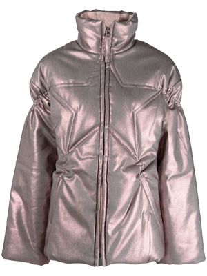 Collina Strada metallic-effect puffer jacket - Pink