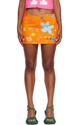 Collina Strada Orange Wave Miniskirt