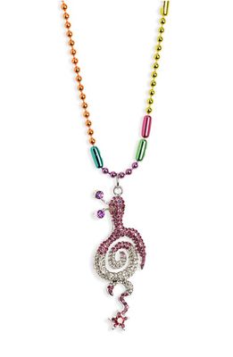 Collina Strada Pendant Ball Chain Necklace in Pink