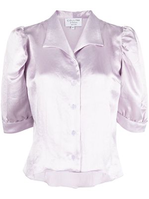 Collina Strada puff-sleeve button-up blouse - Purple