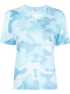Collina Strada ring-detail camouflage-print T-shirt - Blue