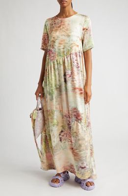 Collina Strada Ritual Floral Print Maxi Dress in Light Chrysanthemum
