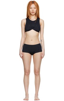 Collina Strada SSENSE Exclusive Black Recycled Nylon Bikini