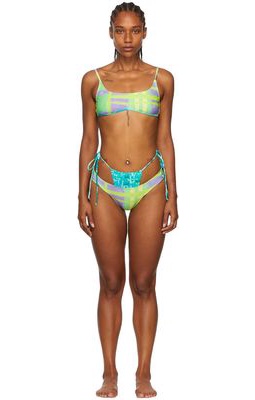Collina Strada SSENSE Exclusive Green Recycled Nylon Bikini