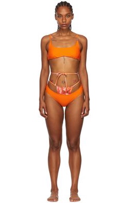 Collina Strada SSENSE Exclusive Orange Recycled Nylon Bikini
