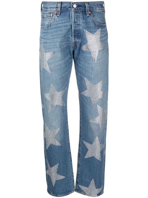 Collina Strada star-patch mid-rise jeans - Blue