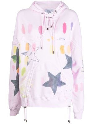 Collina Strada star-print cotton hoodie - Pink