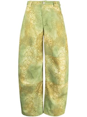 Collina Strada Stomp gecko-print trousers - Green