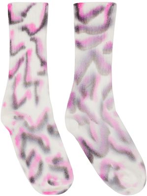Collina Strada White & Pink Zebra Socks