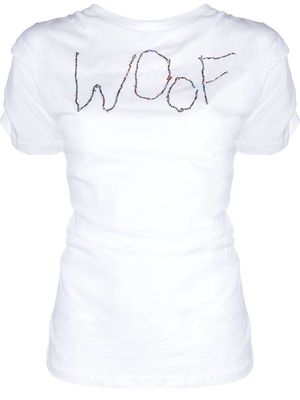Collina Strada Woof rhinestone-embellished T-shirt - White