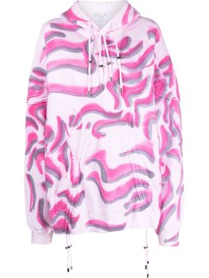 Collina Strada Zebra Star printed drawstring hoodie - Pink