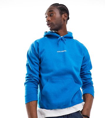 COLLUSION central logo hoodie in blue