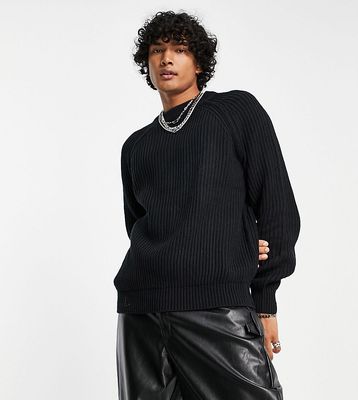 COLLUSION chunky rib sweater in black